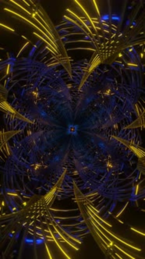Vídeo vertical de un enérgico bucle VJ de neón con transiciones geométricas fluidas