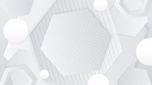 Modern White Geometric Hexagons Seamless Loop Background