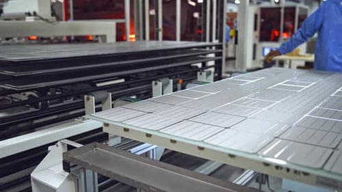 Producing process of solar panel. Automated technology of producing solar cells.