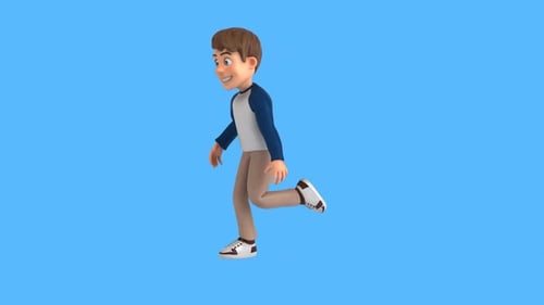 Fun 3D cartoon kid dancing (with alpha channel included)