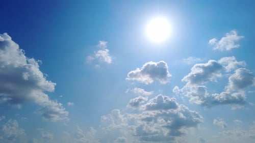 White Clouds and Blue Sky Time Lapse