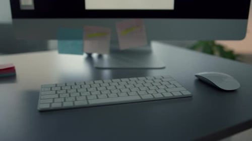 Modern doctor workplace interior close up with personal computer and stethoscope