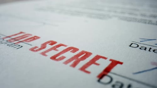 Close Up of a Top Secret Document