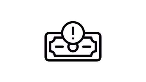 animação de ícone de linha de dinheiro