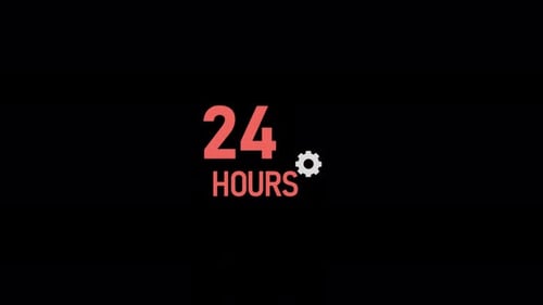 24 Hours Time Concept Animation Video - Transparent