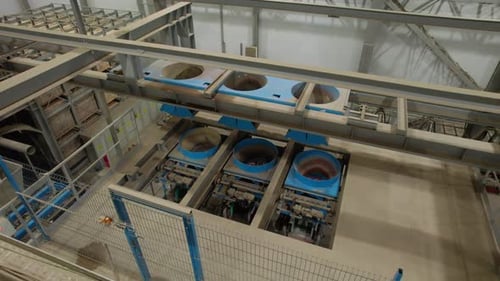 Production Line Sorts and Filters Mineral Materials in Shop