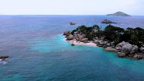 Tropical Island at the Seychelles Drone View Island Seychelles Coco Island Seychelles