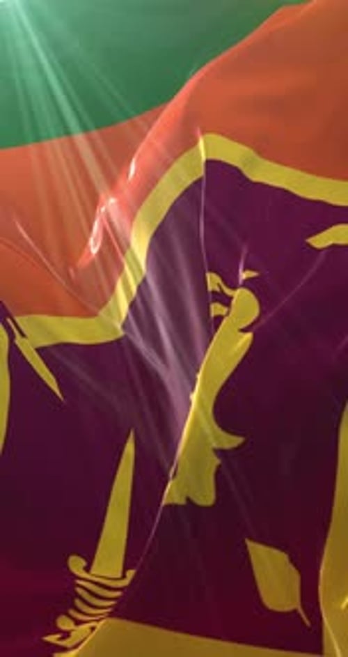 Waving Sri Lanka Flag Realistic Vertical Loop