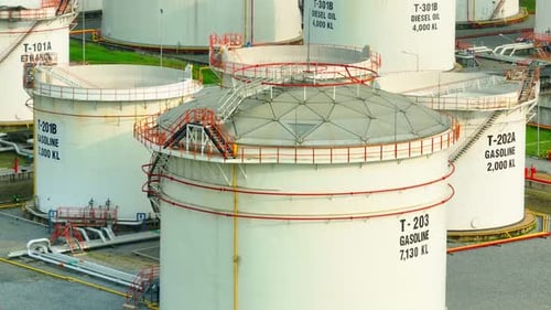 Drone's view: oil storage facility.