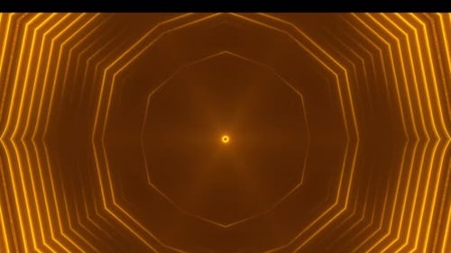 Glowing Geometric Hexagon Tunnel Loop Background