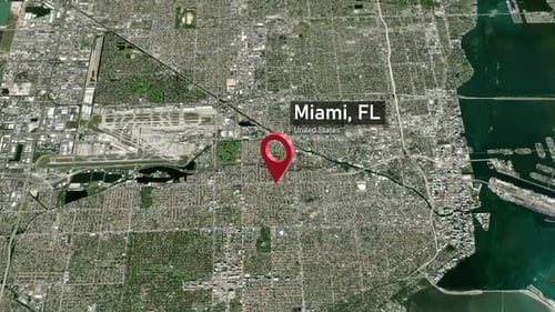 Miami City Zoom (FL, United States) from Space to Earth