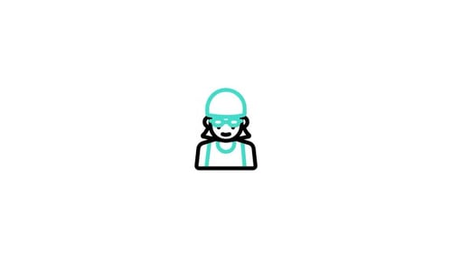Animated Swimmer Icon in a Minimalist Line Art Style