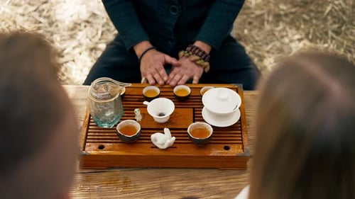 Outdoor Tea Ceremony in Natural Setting