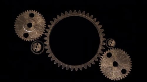 Rusty Cogs Metal Gears rotating