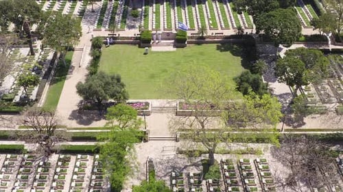 Military Cemetery at Memorial Day with Army officers in White uniform.