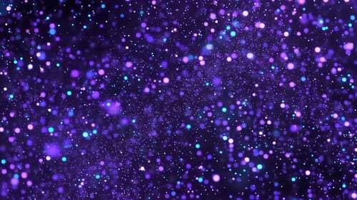 Shimmering Purple and Blue Bokeh Particles Background