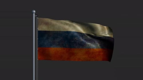 Distressed Waving Flag Animation with Grunge Texture