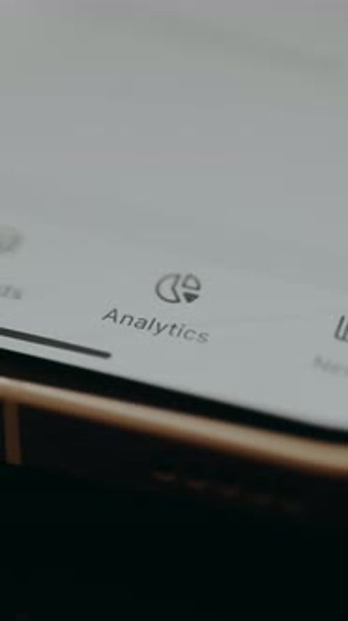 Analytics App interface on Mobile Phone