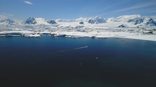 Antarctic Blue Ocean Water Aerial View Antarctica Ocean Coast Open Water Surface