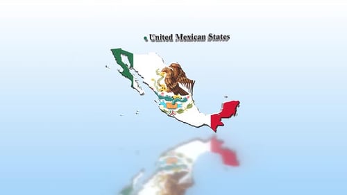 Mapa de México con bandera