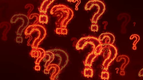 Flaming Question Marks Animated Loop Background