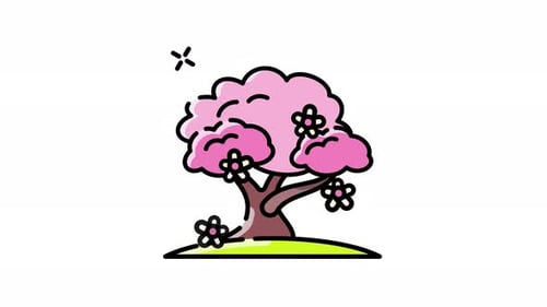 Animated Pink Cherry Blossom Tree Blooming Icon