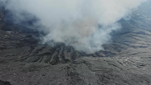 Active Volcano with Crater Mount Bromo volcano Gunung Bromo in Indonesia