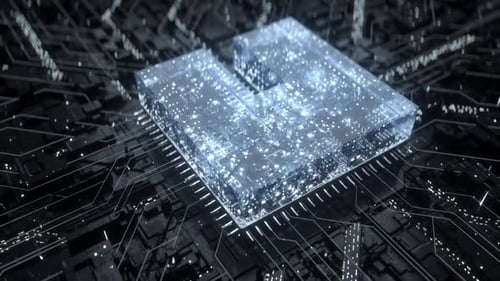4K Sci-Fi-Transformations-CPU Digitale Partikel für künstliche Intelligenz