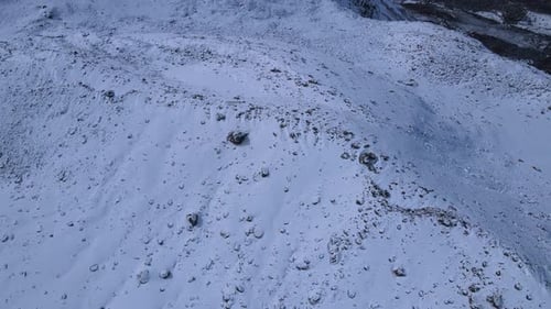 Snowy Mountains Landscape Aerial View