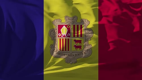 Wehende Flagge von Andorra
