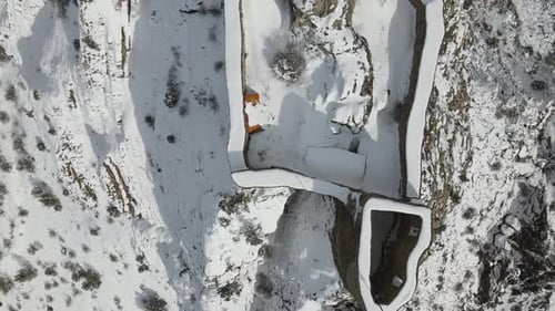 Aerial View Old Stone Structure