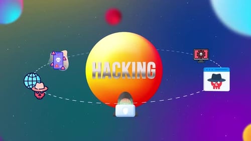 Иконки взлома с анимацией в стиле 3D-орбиты