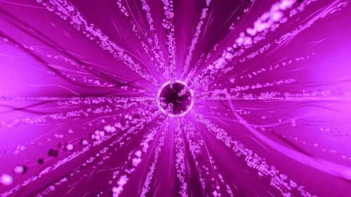 Colorful futuristic background with waving lines of molecular structures