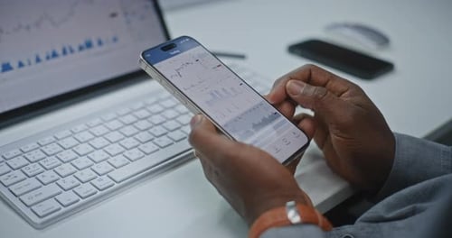 Adult Using Smartphone in the Workplace