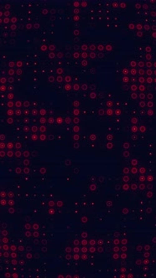 Red Balls and Circles Background Random Moving Seamless Graphic Motion Backdrop Animation Vertical