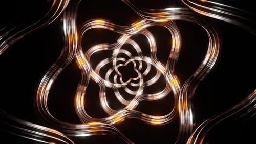 Silver And Orange Moving Spiral Patterns Background Vj Loop In HD