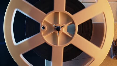 Film Projector Reel Turning