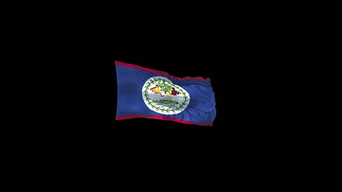 Belize National Flag Waving Animation