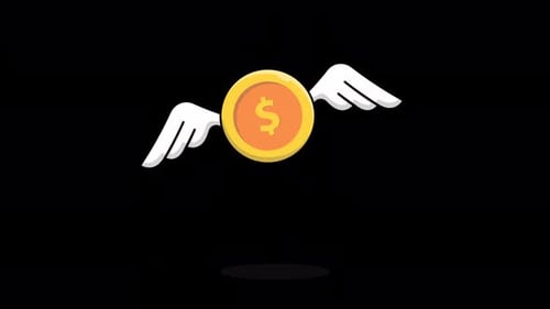 Animated Flying Dollar Coin Icon