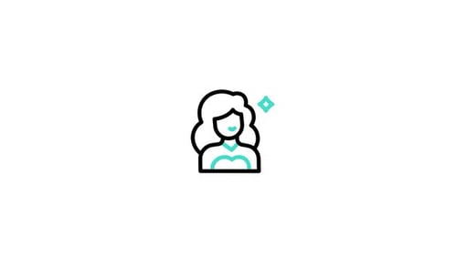 Animated Woman Icon with Sparkles for Beauty or People Projects