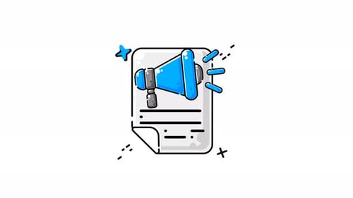 Animated Flat Design Marketing Announcement Icon