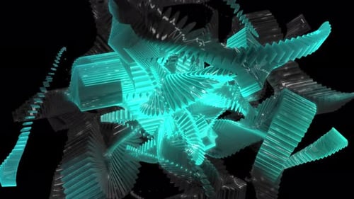 Light Blue Crystal Geometry Background 4K