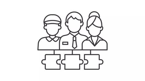 Corporate teamwork line animation