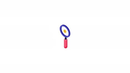Animated Magnifying Glass With Sun Icon Illustration