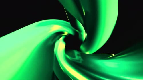 Vibrant green abstract vortex with bright yellow highlights creating a sense of dynamic energy and f