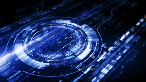 Futuristic Digital HUD Interface Background Data Stream