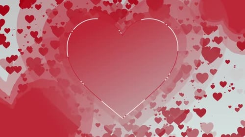 Floating Red Hearts Loop Animation Background