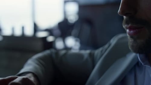 Man's Close Up with Cell Phone