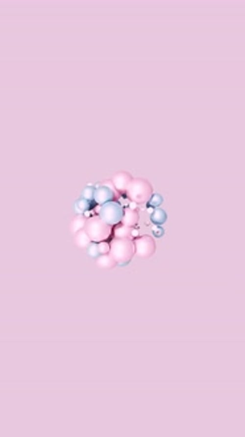 Minimalistic Background with Abstract 3D Blue, Pink, White balls