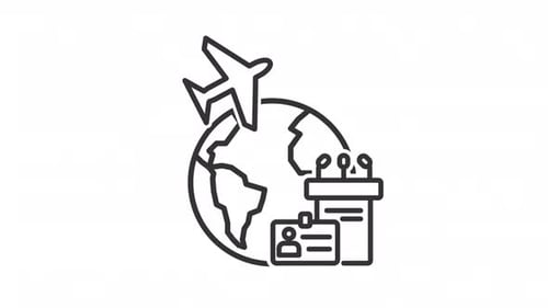 Global Connections Minimalist Line Icon Animation Pack